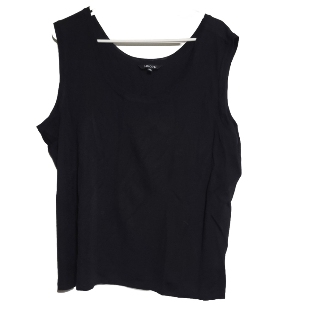 Exclusively Misook woman 3X black Tank slinky blouse top Cami Layering Piece‎